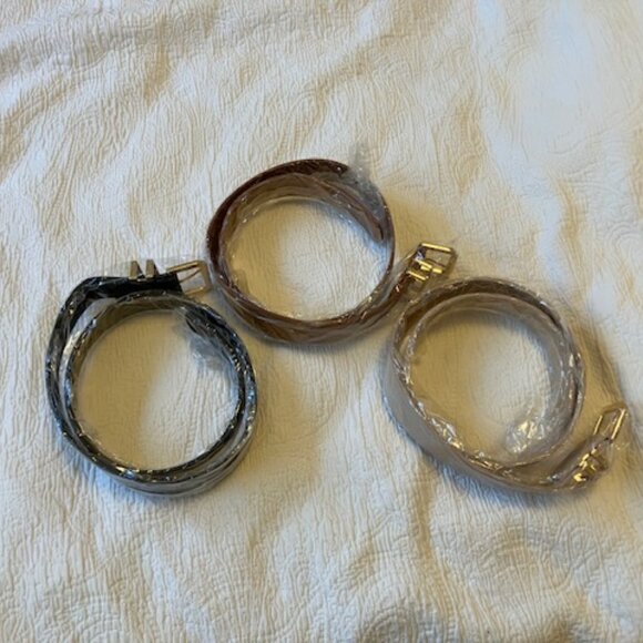Three Leather Belts in Tan, Brown and Black Size Large NWOT - Picture 4 of 4